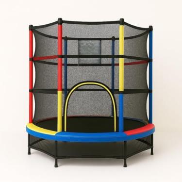 Imagem de Cama Elástica Infantil 1,40m Com Rede De Proteção - Trampolim Pula Pula Seguro, Suporta Até 45kg, Ideal Para Brincar Em Casa E Jardim, Previne Quedas Em Uso