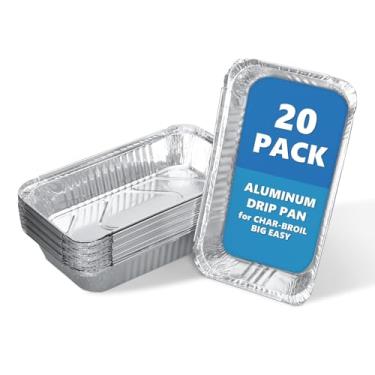 Imagem de SafBbcue Forros de bandeja de gotejamento de alumínio para Char-Broil The Big Easy 2425514W12 bandeja de graxa, coletores de graxa descartáveis resistentes para acessórios de fritadeira de peru Big