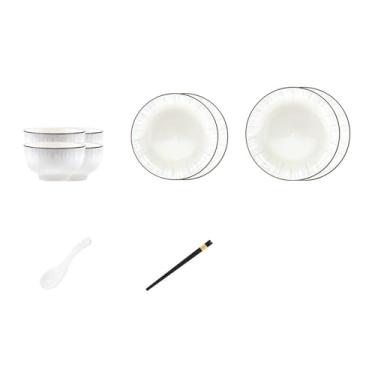 Imagem de Pratos simples de cerâmica para uso doméstico requintado de alta temperatura - Conjunto de 16 peças para 4 pessoas (Lite)