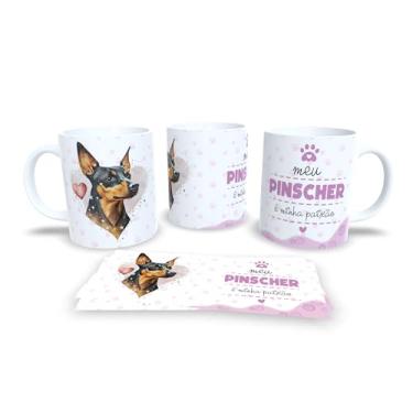 Imagem de Caneca de Cerâmica Beagle Apaixonado, Branca, 325ml, Decorada com Flores e Patas, Tema Amor Canino (13200)