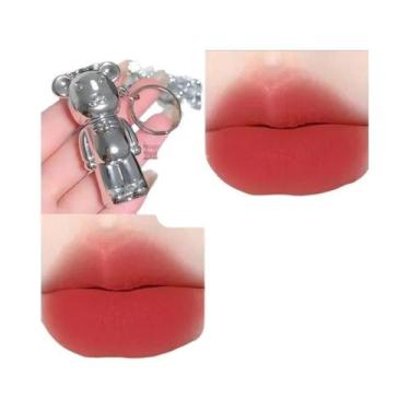 Imagem de Batom Matte De Veludo Para Meninas Com Chaveiro ZVEV Bear Lip Mud Glaz