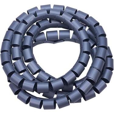 Imagem de 1 peça de envoltório de cabo espiral, 1,5 m/4,92 pés de comprimento 20 mm/0,79" de diâmetro, capas de fio espiral para organizador de fios elétricos de computador, cinza