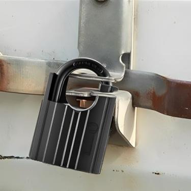 Imagem de Cadeado resistente com 4 chaves contêiner de armazém garagem obturador portão trava de galpão - cadeados de armário (50 mm)