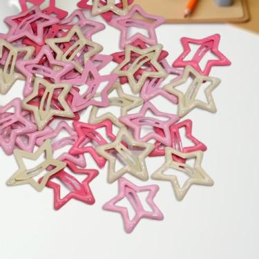 Imagem de Pacote com 20 grampos de cabelo Star - Grampos de cabelo coloridos Kawaii, presilhas de pentagrama vazadas para presente feminino