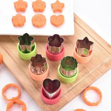 Imagem de Conjunto de 8 peças de mini formas de cortador de legumes, conjuntos de formas de cortador de frutas, conjunto de cortadores de biscoito, molde de carimbos de pastelaria de frutas, fácil de lavar