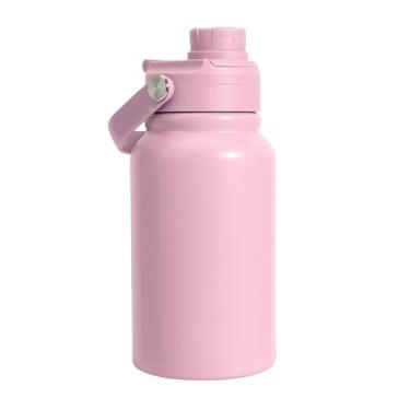 Imagem de Garrafa Térmica Inox 350ml com Alça Ergonômica e Tampa Antivazamento | Parede Dupla e Isolamento a Vácuo (Rosa)