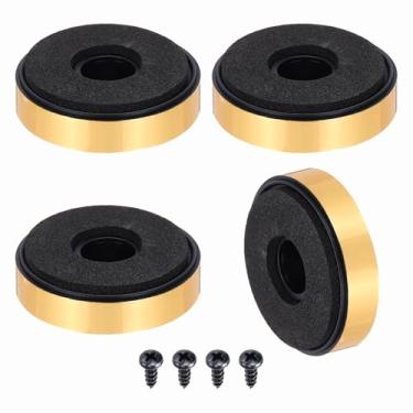 Imagem de Generic 4 pés de isolamento de alto-falante, base de absorção de choque de espuma de plástico de 40 mm x 10 mm, suporte para amplificador antivibração para CD de áudio, sistema de som de home theater