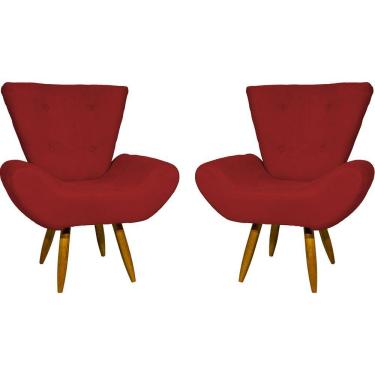 Imagem de Kit 2 Poltronas Decorativa Para Sala Recepção Manicure Consultório Escritório Emilia Suede