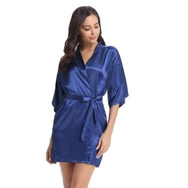 Imagem de Robe roupão em cetim LUXO noiva casamento madrinha camisola hobby pija