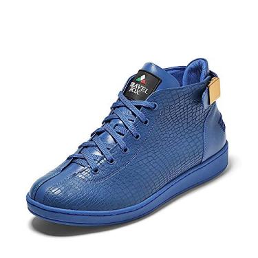 Imagem de TRAVEL FOX Camiseta masculina Malibu de couro napa redonda com cadarço, Aranha azul, 13