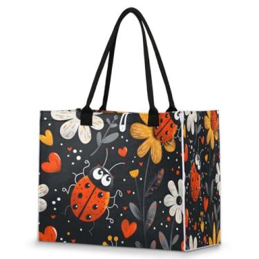 Imagem de XMNYGJ Ladybugs Love The Carry Everywhere, sacola feminina, bolsa de grande capacidade para armazenamento