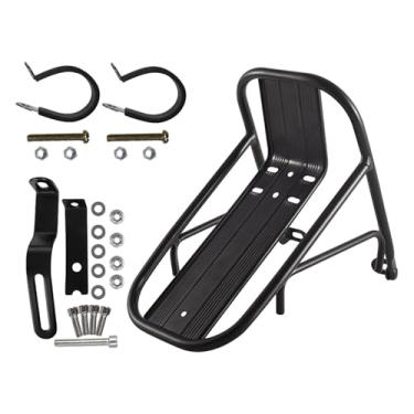 Imagem de rockible Bagageiro dianteiro para bicicleta, suporte de carga para bicicleta com montagem no garfo, suporte leve para alforjes, bagageiro dianteiro para, Liga de Alumínio