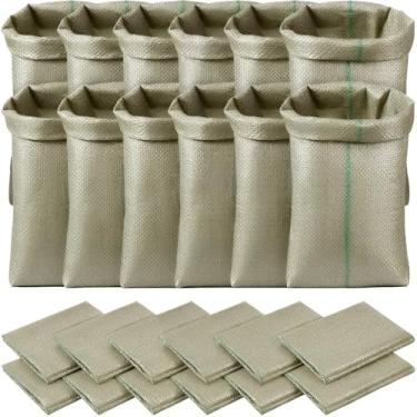 Imagem de Denylo pro Pacote Com 12 Sacos Para Corrida De Saco Batata Crianças E Adultos - Grande Estopa Natural 40 X 24 Polegadas Jogos Ao Ar Livre No Gramado, Esportes, Festas Aniversário, Reuniões Familiare