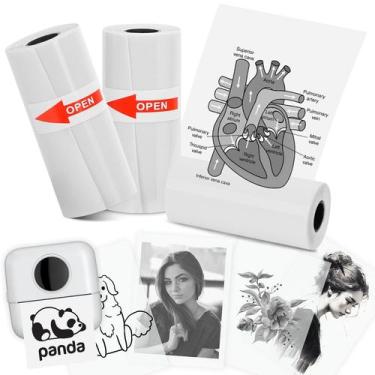 Imagem de Papel adesivo térmico sem tinta, 3 rolos para mini impressora - HuiJuK