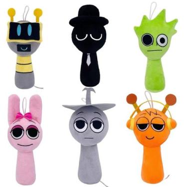 Imagem de Brinquedo de pelúcia Sprunki Game Wenda Grey 25 cm para crianças e adu