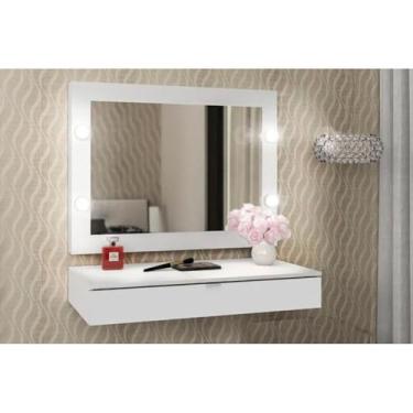 Imagem de Penteadeira Infantil com Espelho e Gaveta Suspensa - Branco - Tecno Mobili