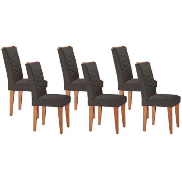 Imagem de Kit 6 Cadeiras Sala Jantar Londrina 6 Un Imbuia Linho Grafite Rufato