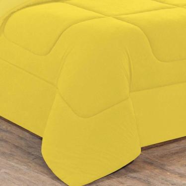 Imagem de Kit Edredom + Jogo De Lençol Malha 100% Algodão Gran Moratta 7 Peças Casal - Amarelo-amarelo.