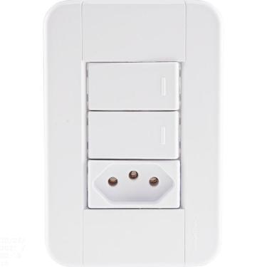 Imagem de Conjunto 4x2 Com 2 Interruptores Simples 10 A 250 V E 1 Tomada 2p+t 20 A 250 V Tablet Bra