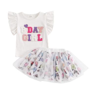 Imagem de Vestido de aniversário SAYOO Birthday Girl Bordado 2-3T