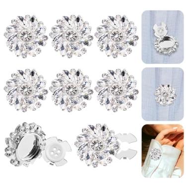 Imagem de Lyreh 6 Peças Capas De Botões Decorativos Strass, 0,98 Pol. Diâmetro, Destacáveis, Pressão, Cristal Transparente, Joias, Abotoaduras Para Mulheres, Homens, Terno, Smoking, Camisa, Acessórios