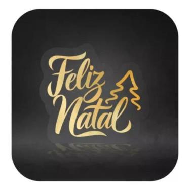 Imagem de Letreiro Frase Feliz Natal em Acrílico Dourado 30cm Painel Decoração F