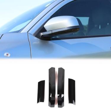 Imagem de Heutamo Capas de tira de acabamento de espelho retrovisor de carro compatíveis com Toyota Tacoma 2024 2025, tiras de raspagem anticolisão para espelho retrovisor de carro (preto piano)