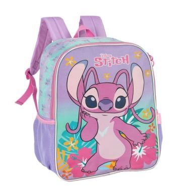 Imagem de Mochila Lilo Stitch Costas Escolar Grande Disney Luxcel Roxo