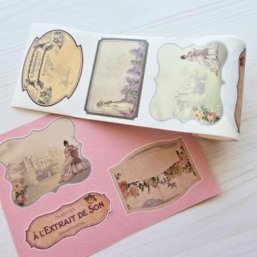 Imagem de Etiquetas adesivas washi tema Jane Austen - tamanho grande, cortado em matriz. Gravável, reutilizável, não deixa resíduos pegajosos quando removidos (Natal vintage)