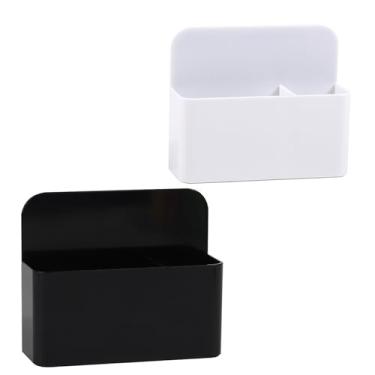 Imagem de Oleyzee Pacote com 2 suportes magnéticos para canetas, suporte para marcador apagável a seco para quadro branco, acessórios organizadores magnéticos para geladeira, copo de lápis, porta-canetas, 1