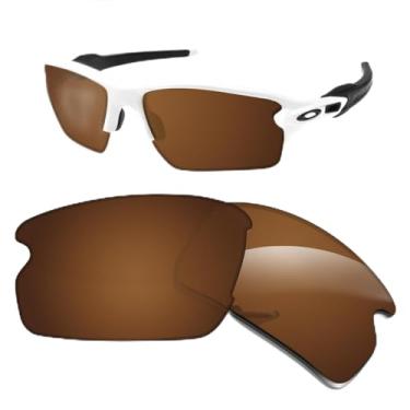 Imagem de Biyxpiv Lentes de substituição de 1,5 mm compatíveis com óculos de sol Oakley Flak 2.0 XXL OO9488 63 mm, antirriscos, Marrom âmbar.