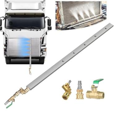 Imagem de Varinha de limpeza do radiador com acoplador rápido de 1/10.2 cm, kit de descarga de radiador de dupla finalidade para bomba de ar de pressão e lavadora de pressão, limpador de radiador portátil para