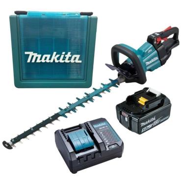 Imagem de Kit Aparador De Cerca Viva à Bateria + 1 Bateria 18v 5ah + Carregador Dc18wc Bivolt + Maleta Makita