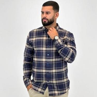 Imagem de Camisa Sibra Flanela Xadrez Manga Longa Masculina-Masculino