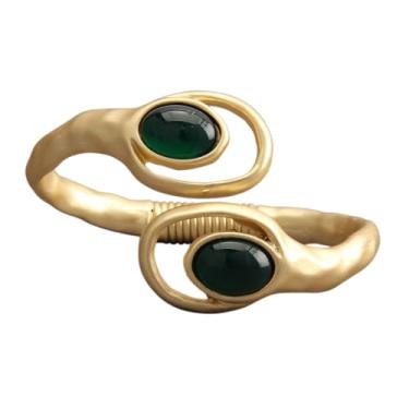 Imagem de Bjesinmo Pulseira feminina dourada com contas de prata, pulseira aberta, empilhável, com contas elásticas, boho, presentes para esposa e casal, Medium, Cobre, Sem Pedra Preciosa