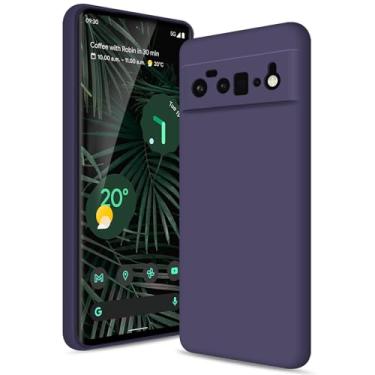 Imagem de Btstring Capa para Google Pixel 6 Pro, capa de silicone de alta qualidade, capa de telefone de corpo inteiro com toque sedoso e macio, forro de microfibra macio resistente a arranhões (roxo)
