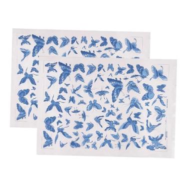 Imagem de Fancyes 2 peças de decalques para esmalte sob o esmalte, ideais para cerâmica e porcelana. Fáceis de usar, perfeitos para projetos DIY (faça você mesmo), Borboleta