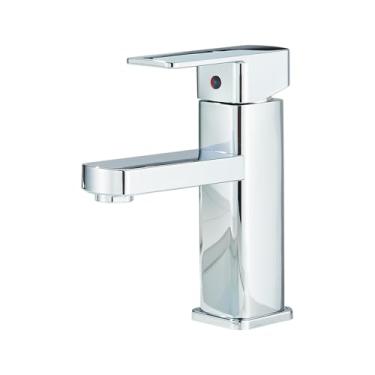 Imagem de TINICO Inox Aço 304 Torneira Para Banheiro,Torneiras de Pia de Furo único Alça única Torneiras Misturadoras de água Quente e Fria,Cromado