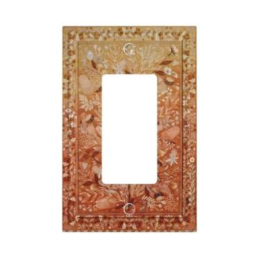 Imagem de HLCoChT Capas decorativas para interruptores de luz de outono Flora Capa de placa de interruptor 1 Gang Rocker Outlet Placa decorativa para interruptores de luz GFCI