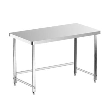 Imagem de Mesa de preparação de alimentos ao ar livre, mesa de bancada de trabalho de catering, banco de trabalho de cozinha de aço inoxidável com pé ajustável (100 x 40 x 80 cm/39,3 x 15,7 x 31,4 cm)