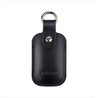 Imagem de TWOPAN Capa SSD de couro genuíno – Bolsa protetora portátil costurada à mão para SSD de 512 GB/1 TB/2 TB, organizador de viagem leve com fecho de pressão seguro e clipe O-Ring, antiarranhões, proteção