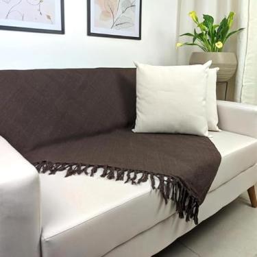 Imagem de Capa para Sofá, Manta Decorativa e Protetora para Sofá 2,40x1,80m(Marrom Liso)