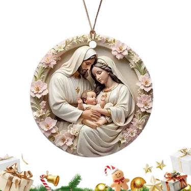 Imagem de Enfeites do Presépio para Natal,Lembrança em Acrílico 2D da Sagrada Família para as Festas - Enfeites de Natal com Temática Religiosa,Para Mulheres Homens Família Amigos Vizinhos e Colegas de