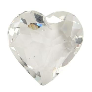 Imagem de Pingente de prisma de coração pendurado prisma de coração de cristal brilhante translúcido polido para enfeite fotográfico (transparente)