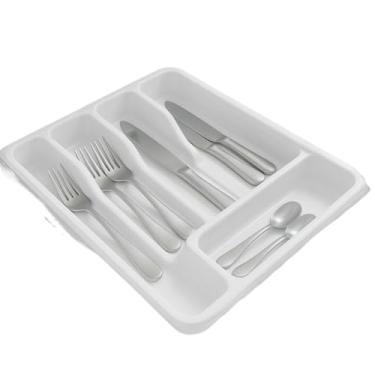 Imagem de Organizador De Talheres Para Gaveta, Organizador De Talheres DuráVel Com DivisóRias(1,PORTA TALHER BRANCO)