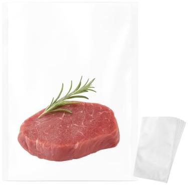 Imagem de kit Embalagem a Vácuo para Seladora com 100 unidades, com Ranhuras, 12 Micras, para Conservação de Alimentos, Alta Resistência, Livre de BPA, 17cm x 25m, Multiuso para Armazenamento Doméstico