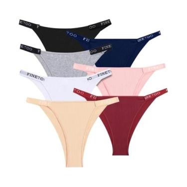 Imagem de Conjunto De Calcinhas De Algodão Femininas 7PCS Lingerie Íntima Sexy E