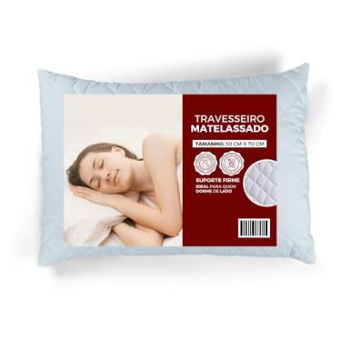 Imagem de Travesseiro Matelassê Suporte Extra Firme, 50x70cm, Fibra Siliconada 100% Poliéster, Branco, Antialérgico, Micropercal