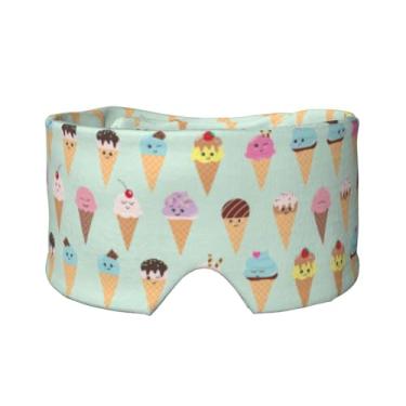 Imagem de Máscara protetora para olhos e orelhas com estampa de cones de sorvete, respirável, ajustável, blecaute, confortável