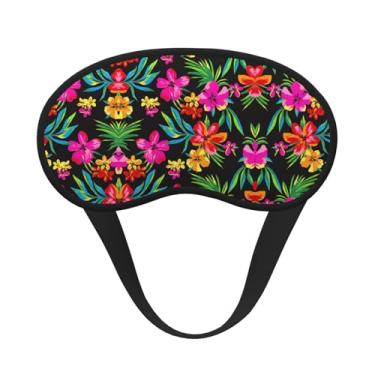 Imagem de Máscara de dormir com estampa de flores havaianas, máscara para os olhos, macia, leve, para dormir, meditação, viagem, ioga